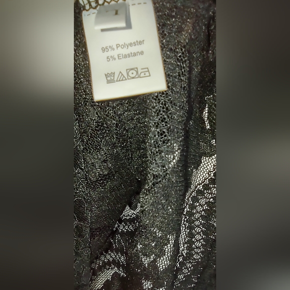 Beautiful Thick Lace Long Sleeve Blouse Fancy Boho Goth XL - Picture 12 of 17